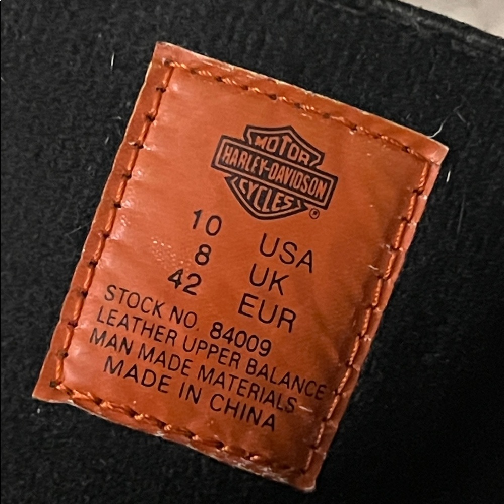 HARLEY-DAVIDSON 🏍️ 9” BLACK LEATHER MOTO BIKER MOTORCYCLE ZIP-UP RIDING BOOTS 10 - Picture 14 of 14
